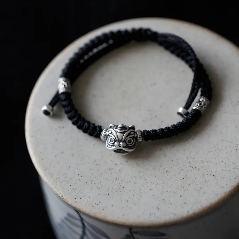 Vintage Fashion Little Lion Handstring Unisex Animal Open Bracelet Banquet Jewelry Accessories Gift