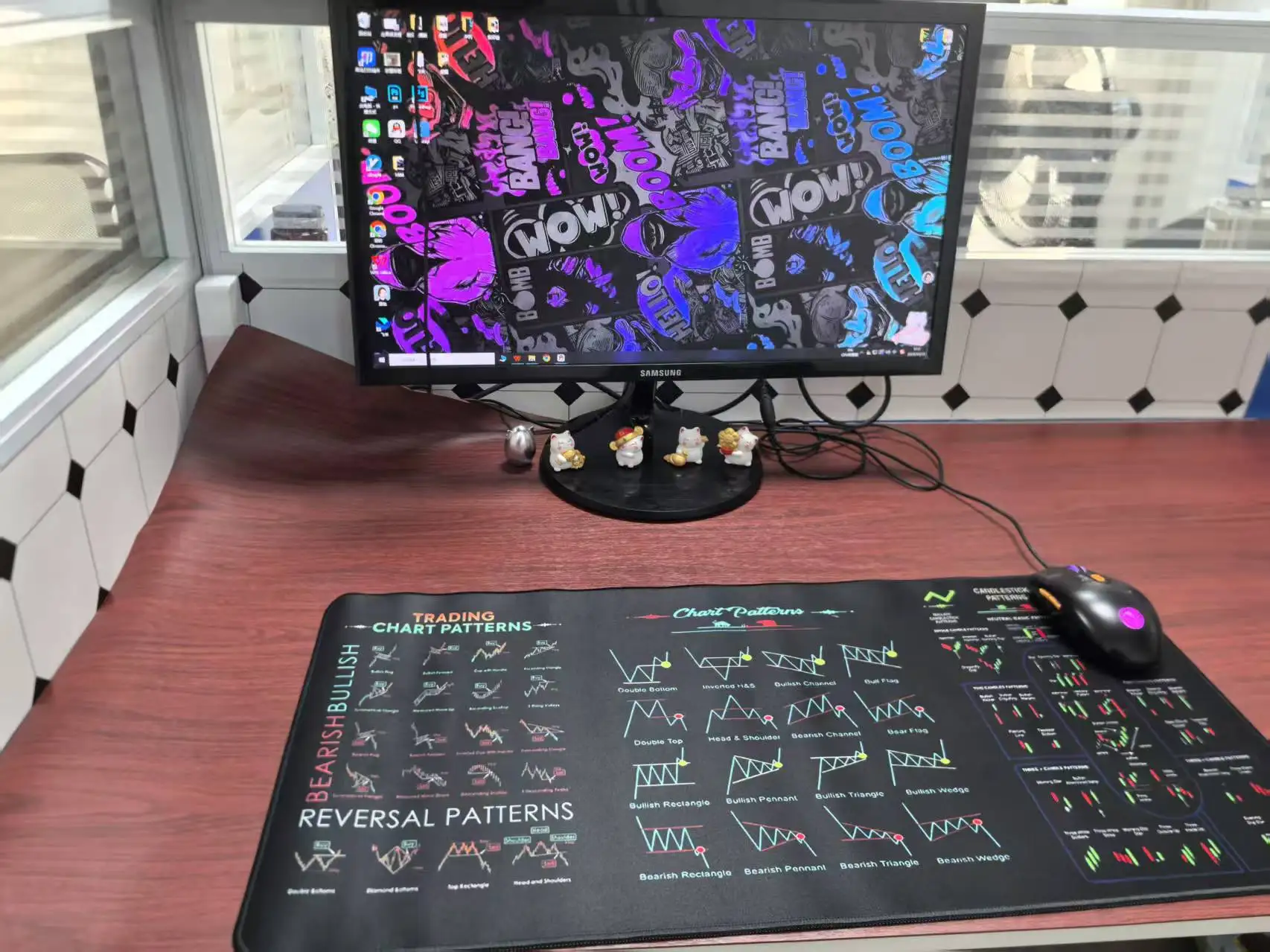 

Коврик для мыши Stock Trading XXL с нескользящим резиновым основанием, большой настольный коврик для геймеров и офисов