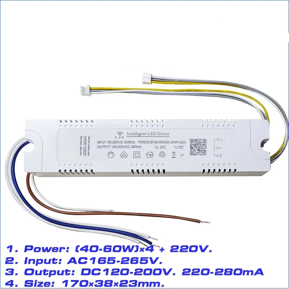 10PCS 2.4G Intelligent LED Driver Module 40-60Wx4 +220V RF Remote & APP Control Color Dimming and Changeable For Ceiling Lamp