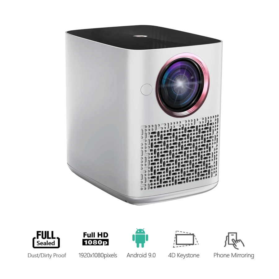 Vivicine Y3 1920X1080สำหรับ Android 9.0 Full HD 1080P โปรเจคเตอร์ LED,ฝุ่นแบบพกพา WIFI Video Beamer Projetor