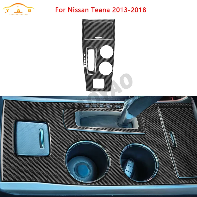 

Carbon Fiber Car Gear Shift Panel Trim Cover Sticker For Nissan Teana 2013-2018 Interior Accessories