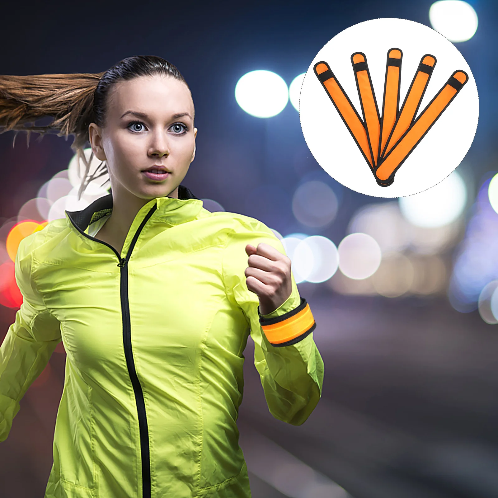 5 stücke Glow Arm Bands Led Klatschen Ringe Für Nacht Laufen Hohe Sichtbarkeit Reflektierende Einstellbare Sicherheit Getriebe Für Outdoor Sport