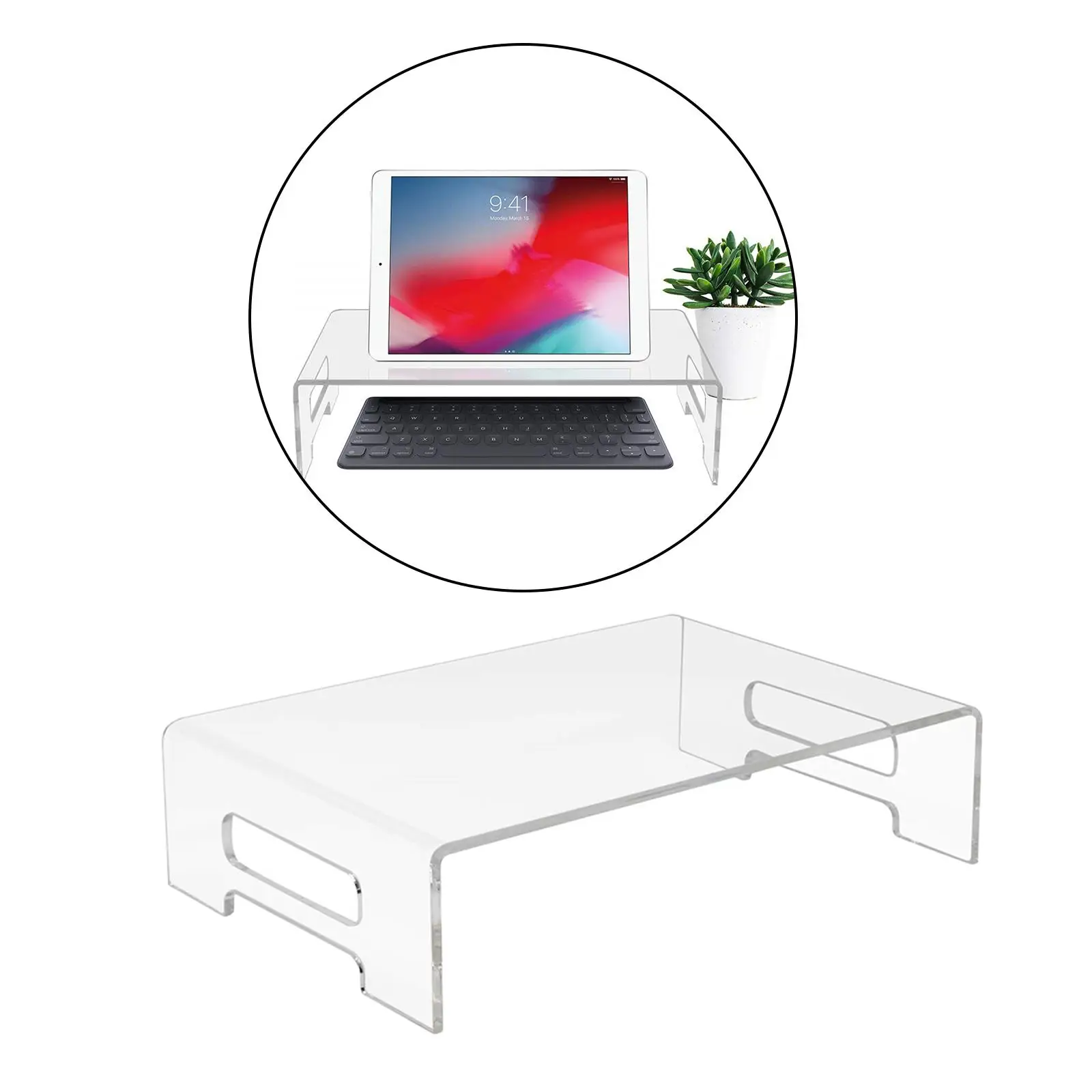 Sleek Acrylic Laptop Stand - Modern Platform for Business Professionals