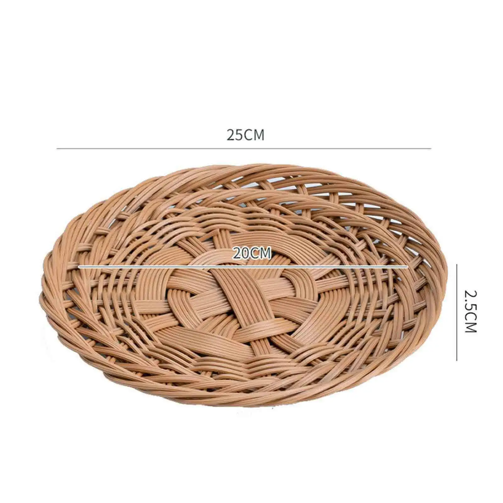 سلال تقديم سلة خبز مستديرة منسوجة، قابلة للتكديس، سلة فاكهة من الخيزران المقلد للوجبات الخفيفة والحلوى ومخزن الخبز هدية