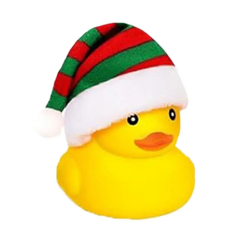 Duckies For Kids Cute Duck Toy With Santa Hat 5.5cm Portable Bath Parties Toy Funny Bathtub Floating Squeaky Duckies For