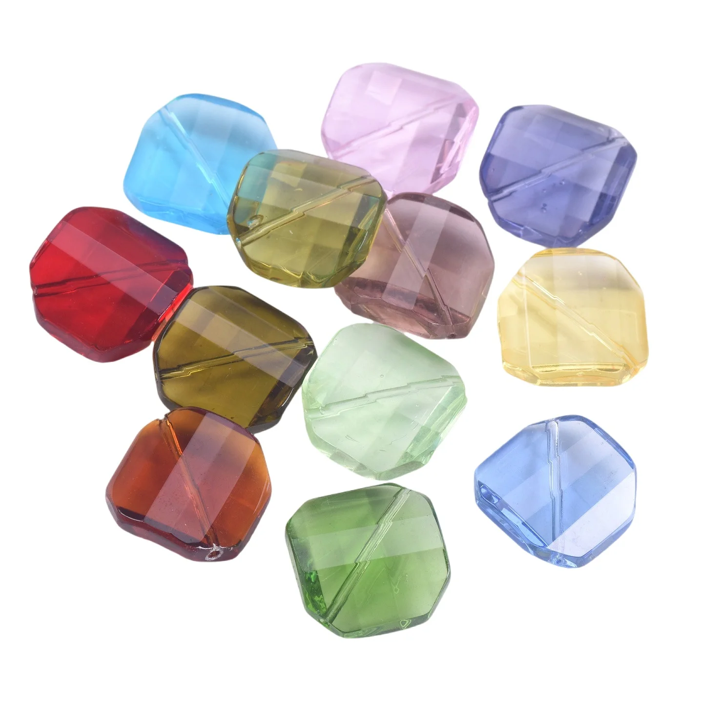 

10pcs Square Shape 18mm Faceted Crystal Glass Loose Crafts Beads For Jewelry Making DIY Crafts Findings