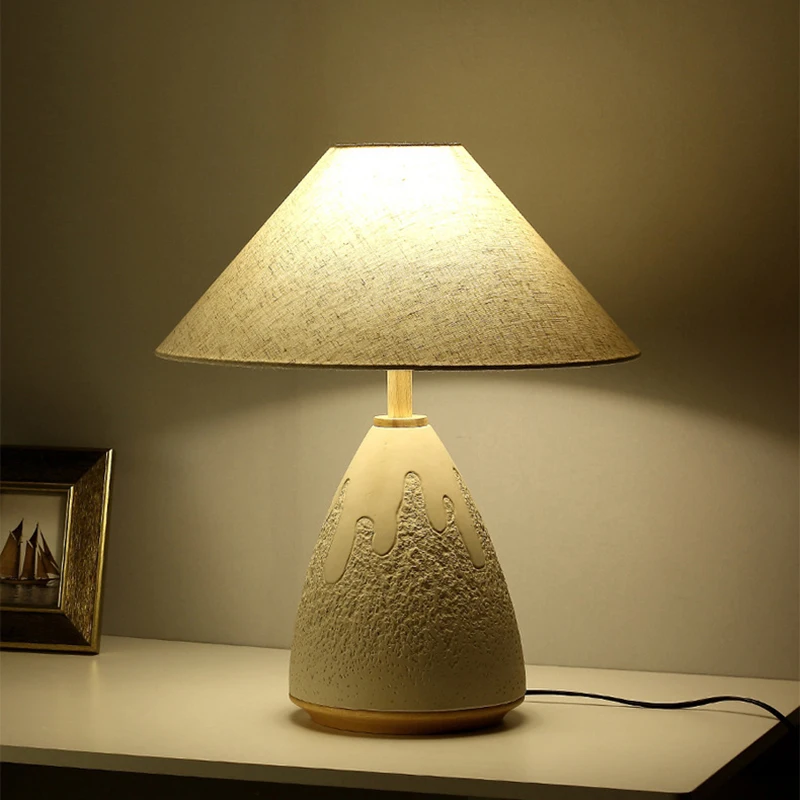Colth Lampshade Ceramic Bottle Base Tabla Light E27 Bulb EU AU US Plug Art Deco New Style Desk Lamp