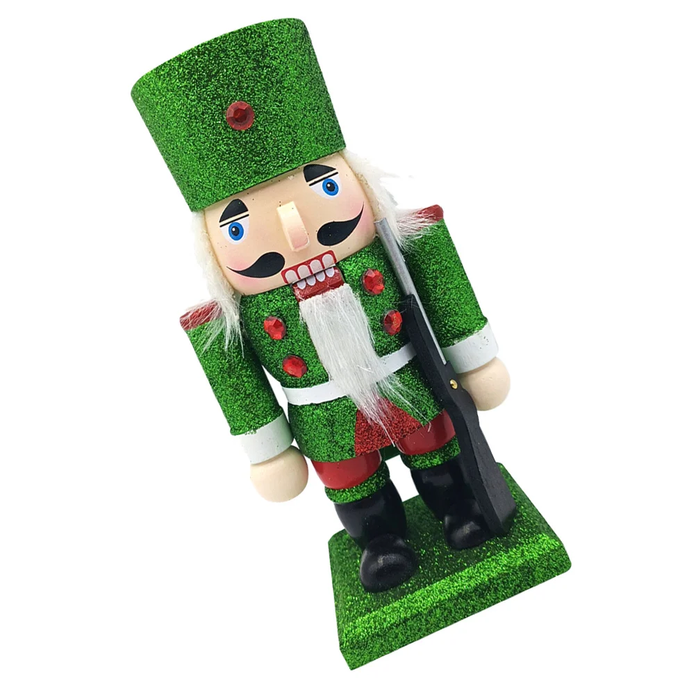 

Wooden Nutcracker Soldier Decoration Christmas Ornament Break Resistant Festive Home Decor for Fireplace Table Bookshelf Xmas