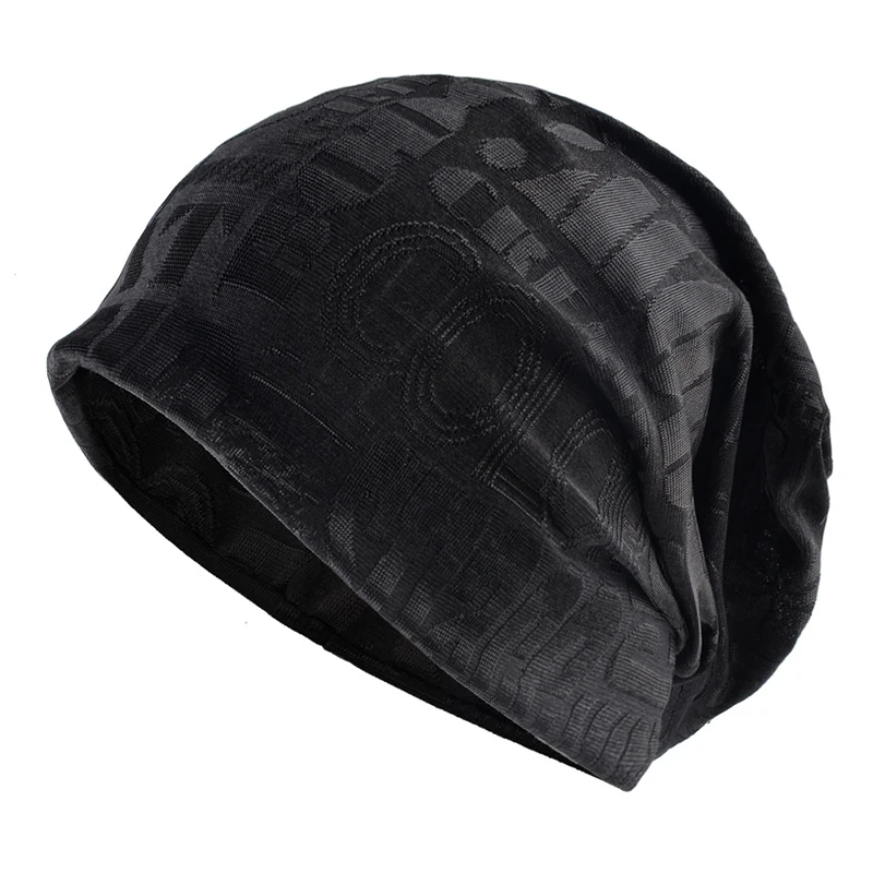 Men Beanie Chic Fashion Thin Slouchy Summer Beanie Skull Hat Lightweight Night Sleeping Cap Outdoor Windbreaker Hat Neckerchief