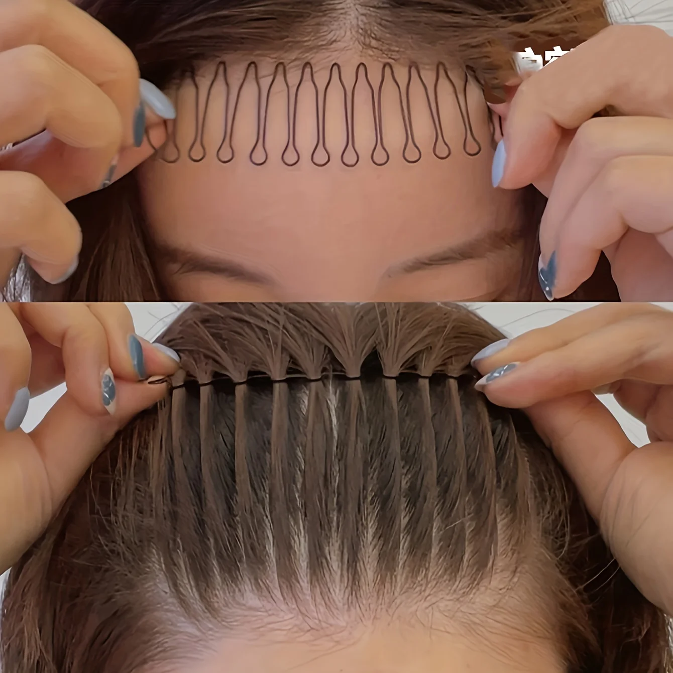 Set de Herramientas de Peinado 5 en 1, Peine para Ondas y Fijador de Flequillo, Asistente Portátil para Cortar Cabello Rebelde