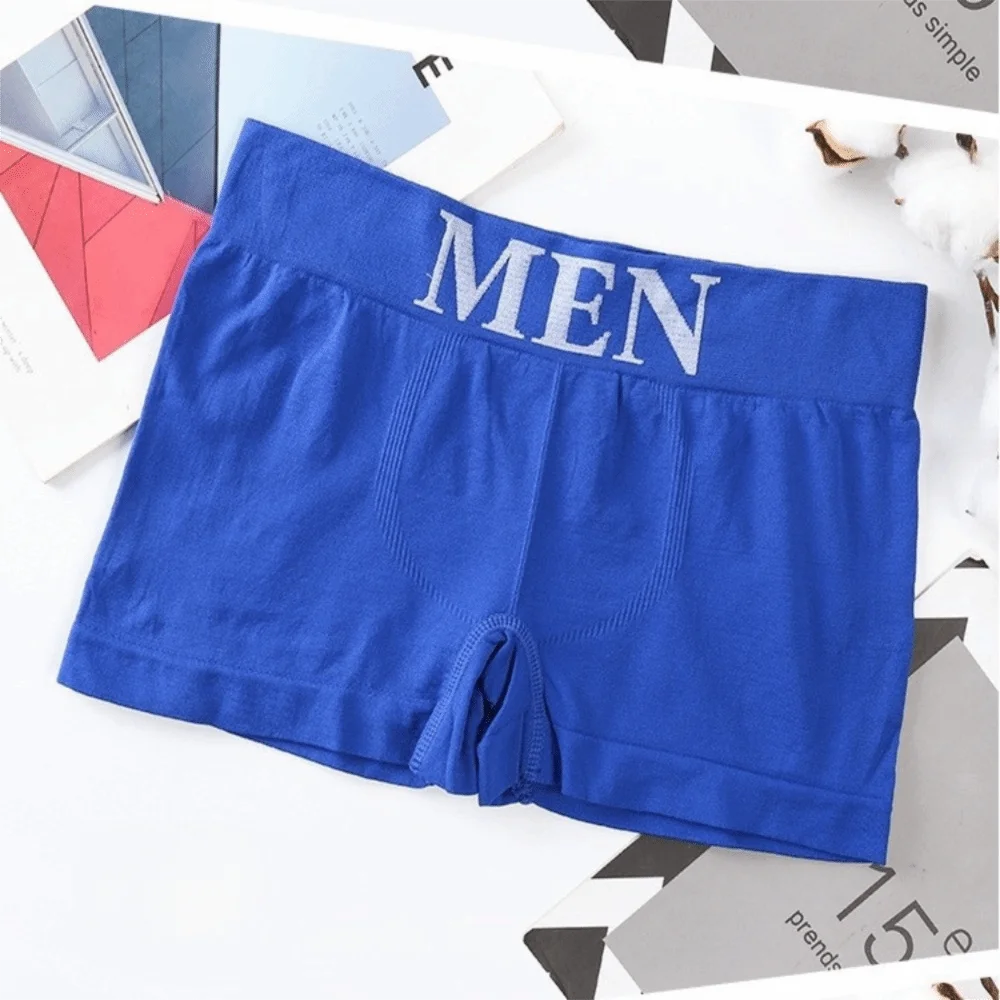 Fashion Polyester Men Boxer Briefs Breathable Seamless Men Underwear Elastic Waistband Seamless Underwear Daily Wear