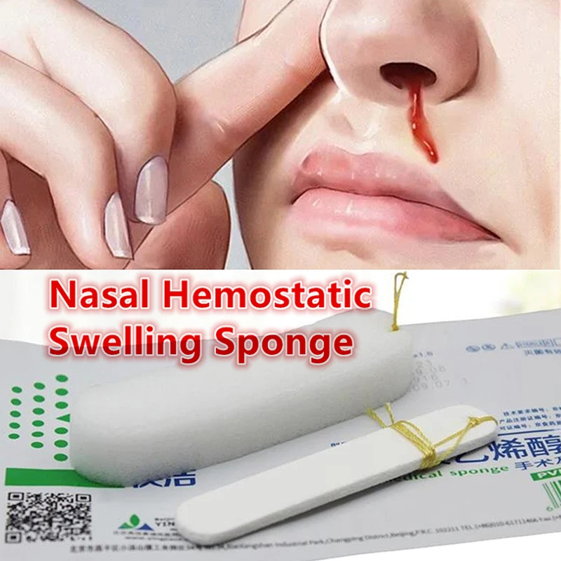 1PCS Medical Hemostatic PVA Expansion Sponge Disposable Nasal Dressing Sponge For Nose Bleed Nasal Cavity Packing Haemostasis