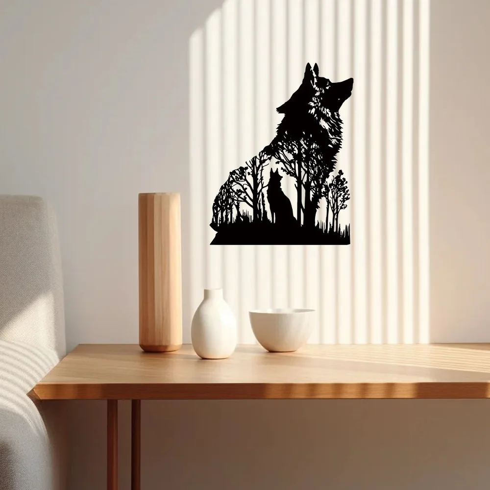 Modern Wall Decor with Black Wolf: Transform Your Rooms with Wild Charm Decor Metal Wall Hanging