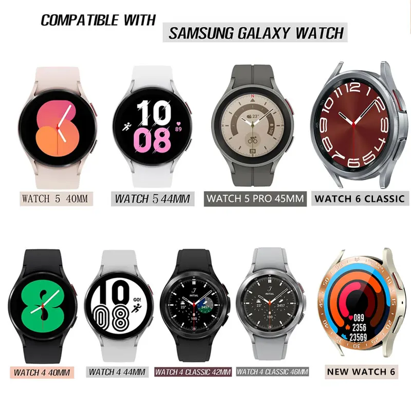 Tali silikon untuk Samsung Galaxy jam 4/5/6 40mm 44mm 5 Pro 45mm gelang gelang gelang untuk Galaxy jam 4/6 klasik 47mm 43mm 46mm 42mm