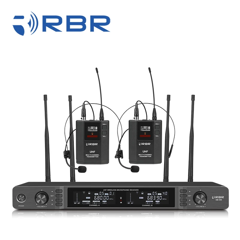 True Diversity BM999 Professional UHF Wireless Lavalier Microphone System for Stage Performances Singing Karaoke Church Services