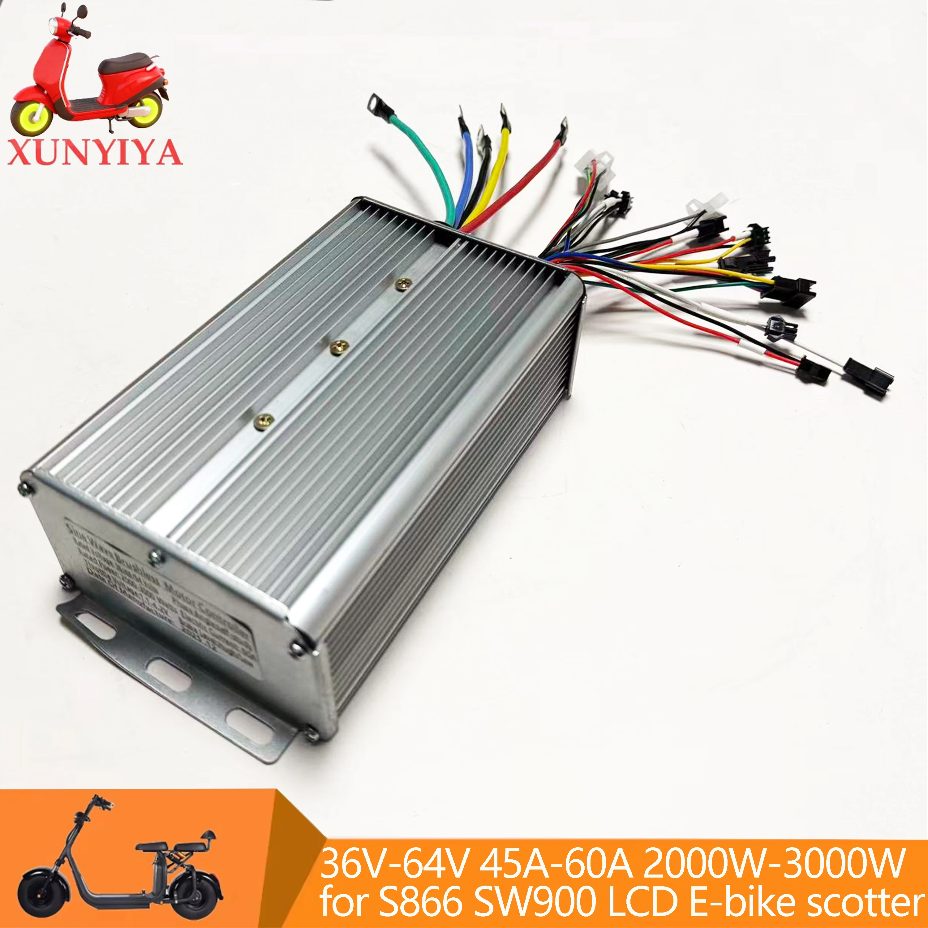 

1000W 1500W 2000W 3000W Sine wave controller 36V 48V 52V 60V 40A-60A for UART No.2 SW900 S866 LCD e-bike scooter tricycle repair