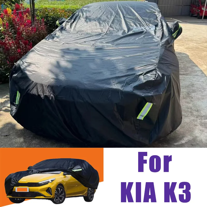 

Для KIA K3 полный комплект автомобильных чехлов для улицы, солнцезащитный козырек, водонепроницаемые и пылезащитные внешние аксессуары с сумкой для хранения