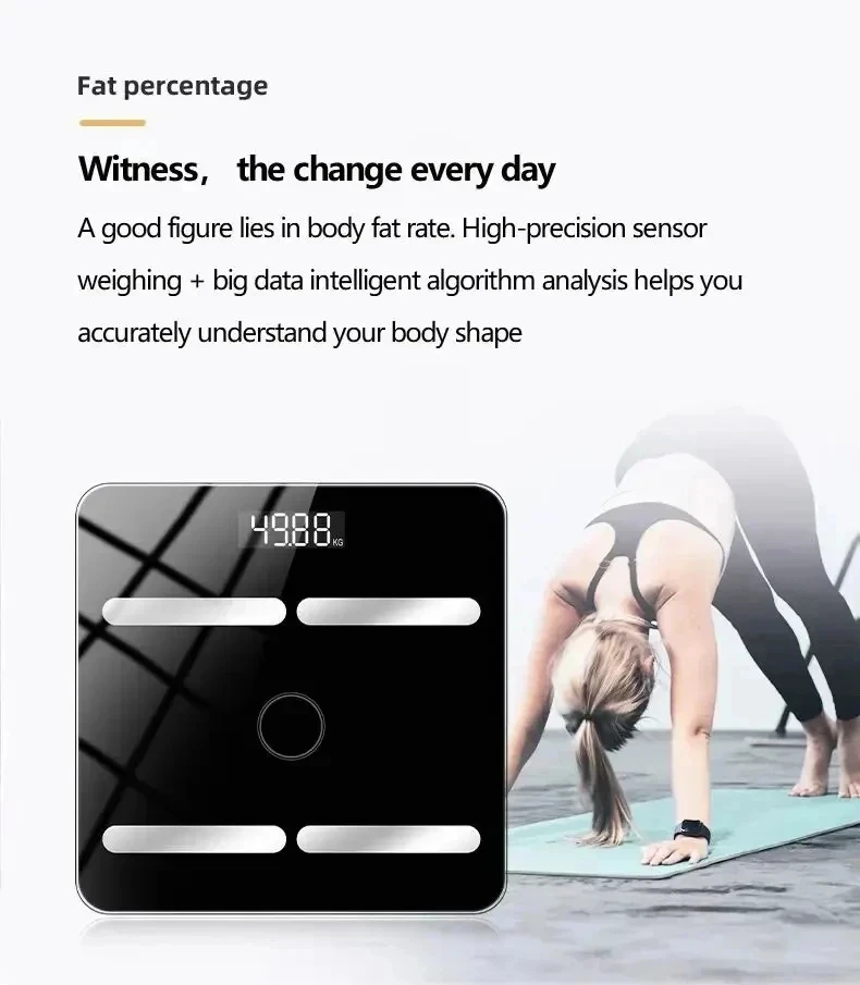 Precision Smart Body Fat Scale With Led Display And Usb Charging_voghion.com