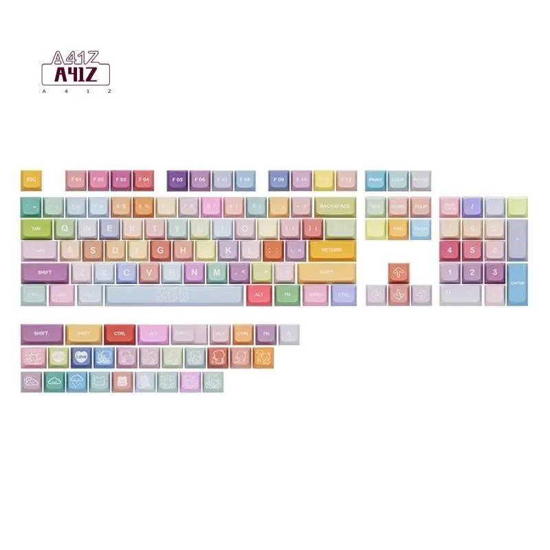 A41Z-133 Keys Bears PBT Keycap XDA Cute XDA Key Cap For MX Switche Mechanical Gaming Keyboard Caps