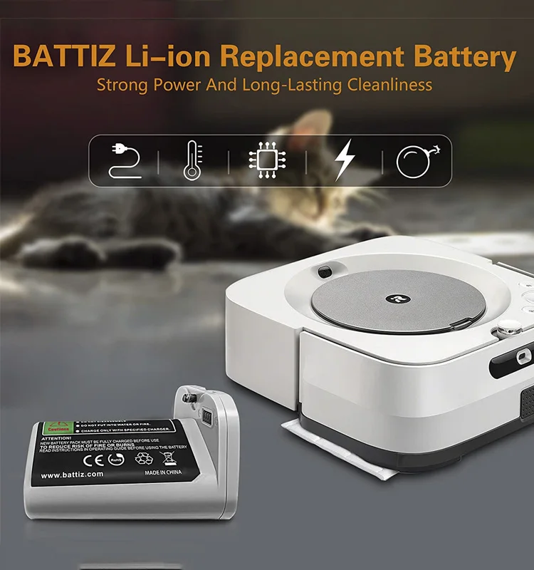 حزمة بطارية بديلة ABL-C متوافقة مع المكنسة الكهربائية iRobot Braava jet M6 10.8 فولت 2200 مللي أمبير في الساعة #5