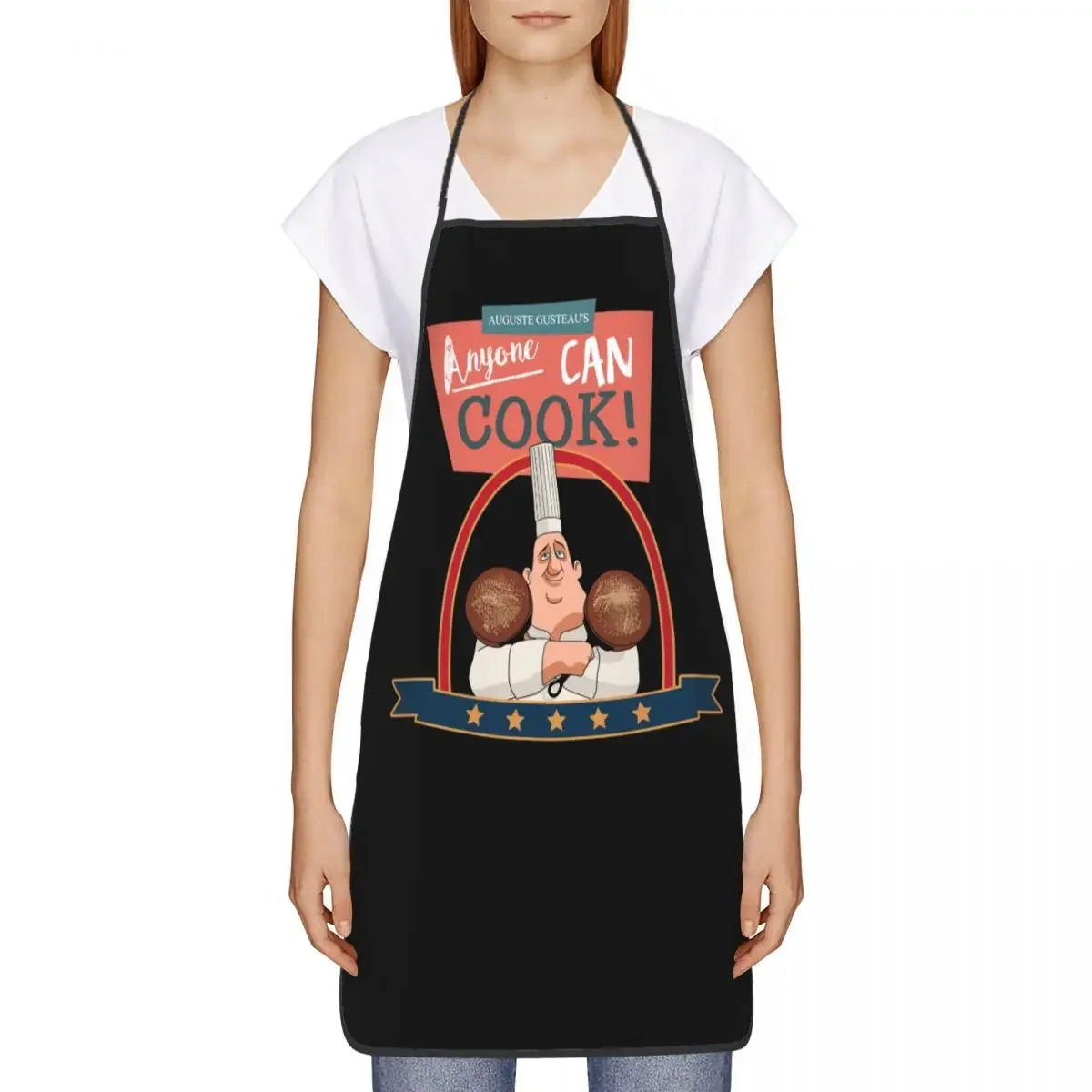 Anyone Can Cook Ratatouille Gusteaus Aprons for Men Women Adult Unisex Kitchen Chef Bib Tablier Cuisine Cooking Baking Gardening