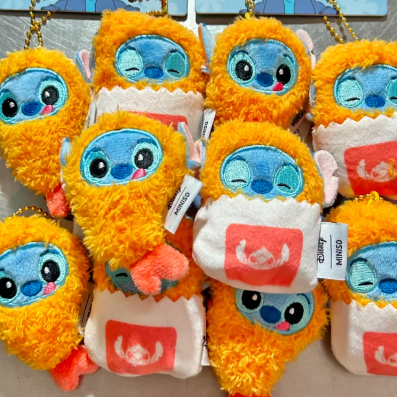 Echte Cartoon Stich Gebratene Garnelen Plüsch-schlüsselanhänger Anhänger Cartoon Kawaii Puppe Spielzeug Rucksack Hängen Ornament Dekor Nettes Geschenk Spielzeug