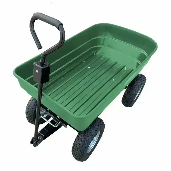 Folding Wagon Sides  4 Wheels Steel  Outdoor Trolley Tool Truck Yard Garden Mesh Truck Wagon