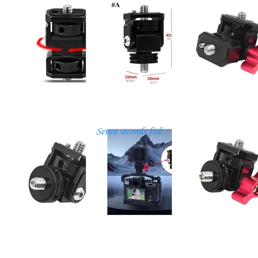 

L74B Tripods Head Monitors Mount Swivels and Tilt Adjustable 1/4inch Cold Shoe