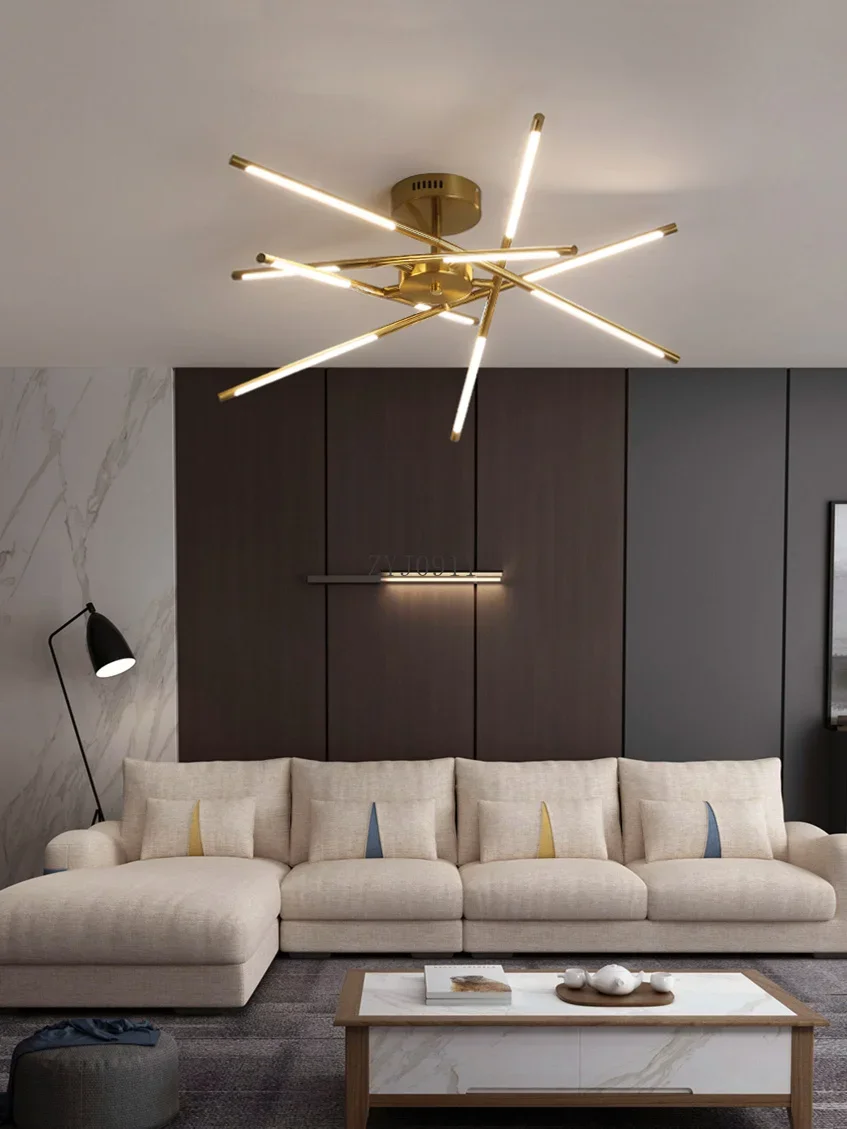 *Modern LED Chandeliers for Living Room Bedroom Loft Dining Kitchen Gold Hanging Rope Ceiling Pendant Lamp Home Lighting Fixture