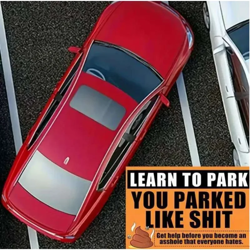 

1PCS English Parking Stickers – 5 Designs, Funny Car Labels, Matte Finish, 7x5cm, Self-Adhesive