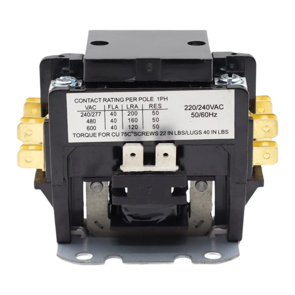 AC220V 25-40A Dual Pole Contactor For Air Conditioner Compressor Outdoor Unit HVAC Motor Relay Replacement Part
