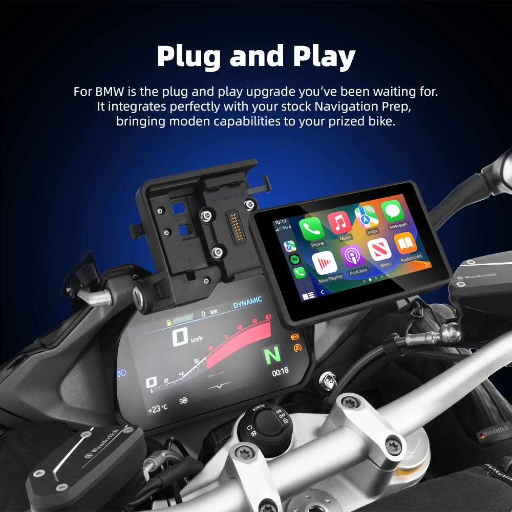 EKIY 5,0 "Wireless CarPlay Moto Android Auto Für BMW R1200GS R1250GS F800 F900 S1000XR GPS Motorrad Navigation Für WonderWheel