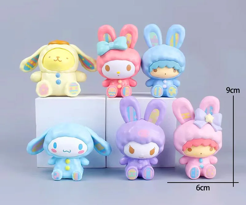 # 20 Cosplay Coniglio SANRIO Figurine My Melody Figure Kuromi Mystery Box Modello Giocattoli Anime Carino Cinnamoroll Twin Stars