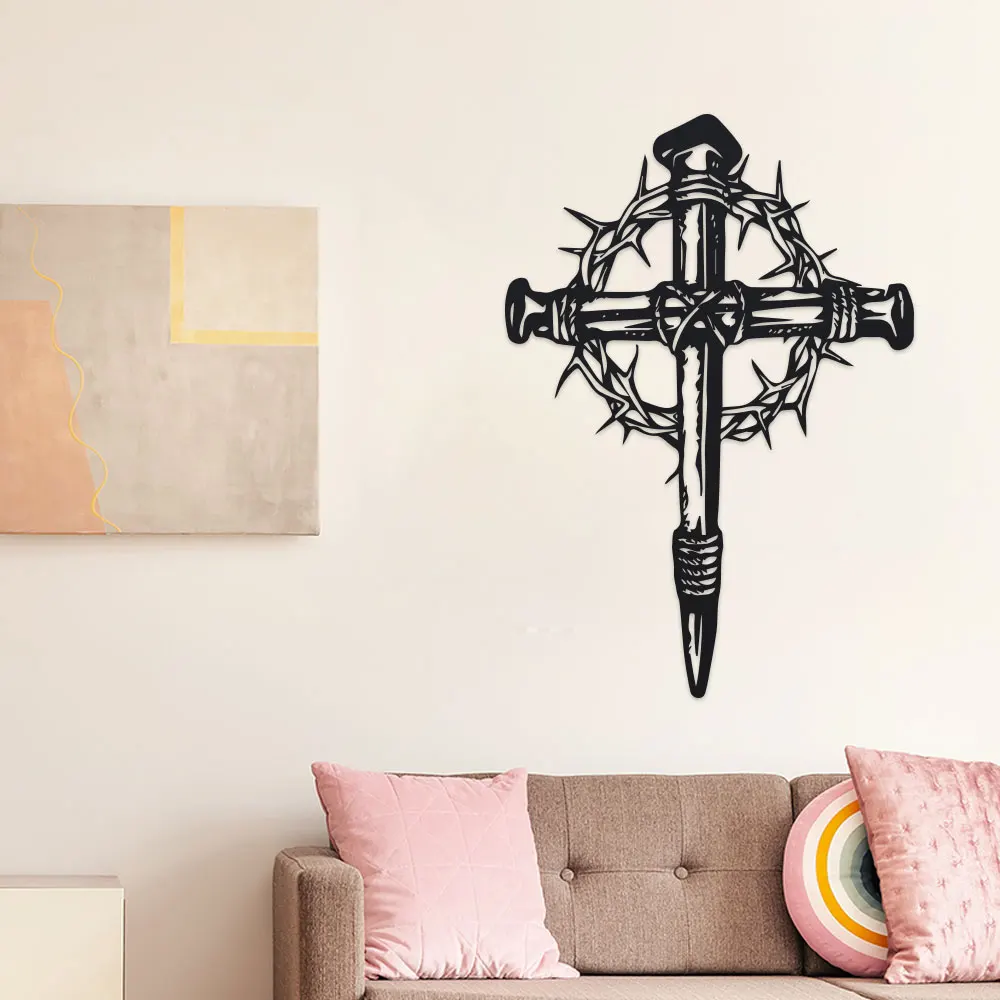 1 Stück Gothic-Wandkunst aus Metall mit Dornen – komplizierte Heimdekoration aus Eisen für Wohnzimmer, Schlafzimmer, Esszimmer, Wanddekoration aus Metall