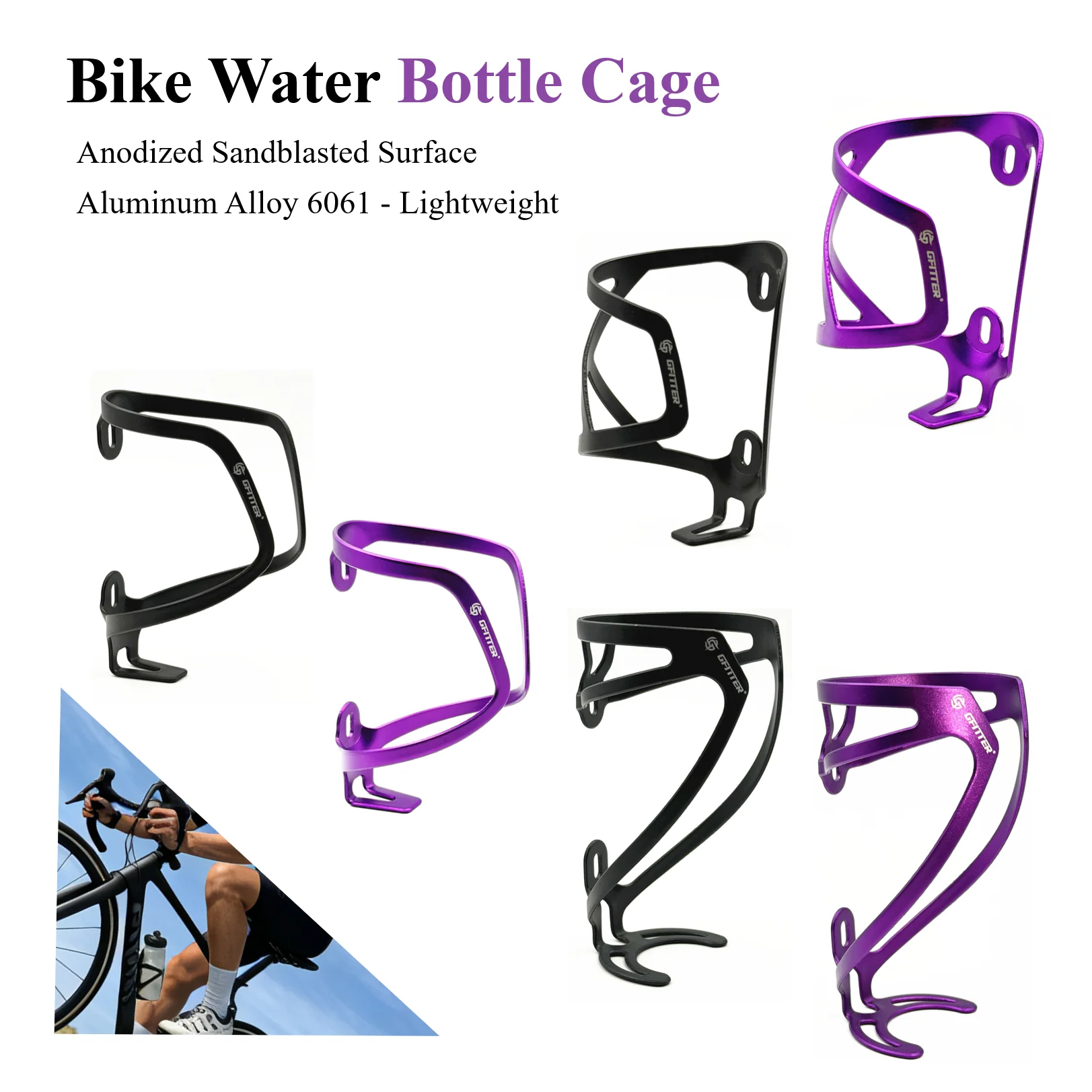 Image of Fahrradflaschenhalter aus Aluminiumlegierung mit Schrauben, flexibles und verstellbares, universelles, leichtes Design für MTB-Rennräder