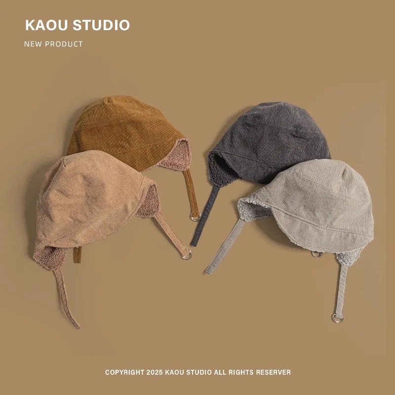 الخريف والشتاء جديد الرجعية سروال قصير الطيار قبعات للرجال والنساء في الهواء الطلق ركوب الدافئة سدادات حماية الأذن الترفيه أفخم منفذها القبعات #3