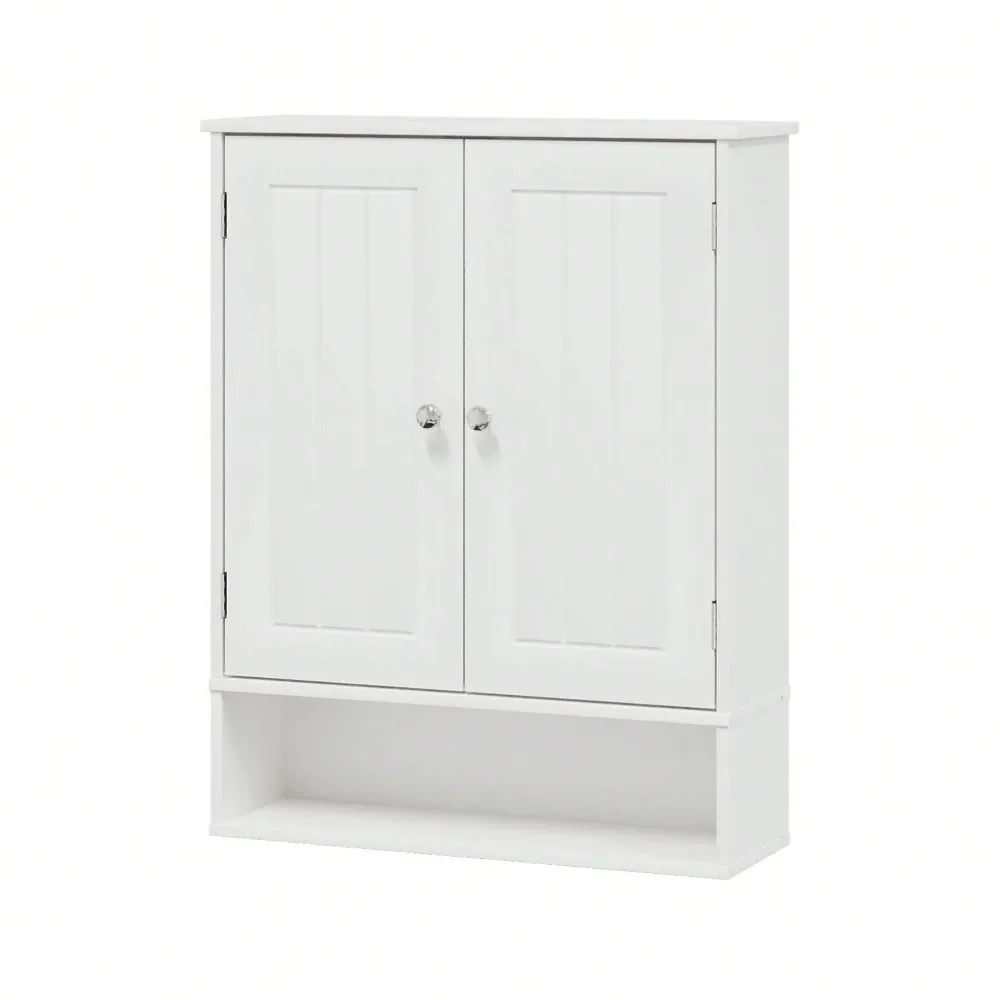 

Wall Cabinet,Modern Wall Mount Bathroom Cabinet Organizer Over The Toilet Storage With 2 Doors Adjustable For Bathroom, Living