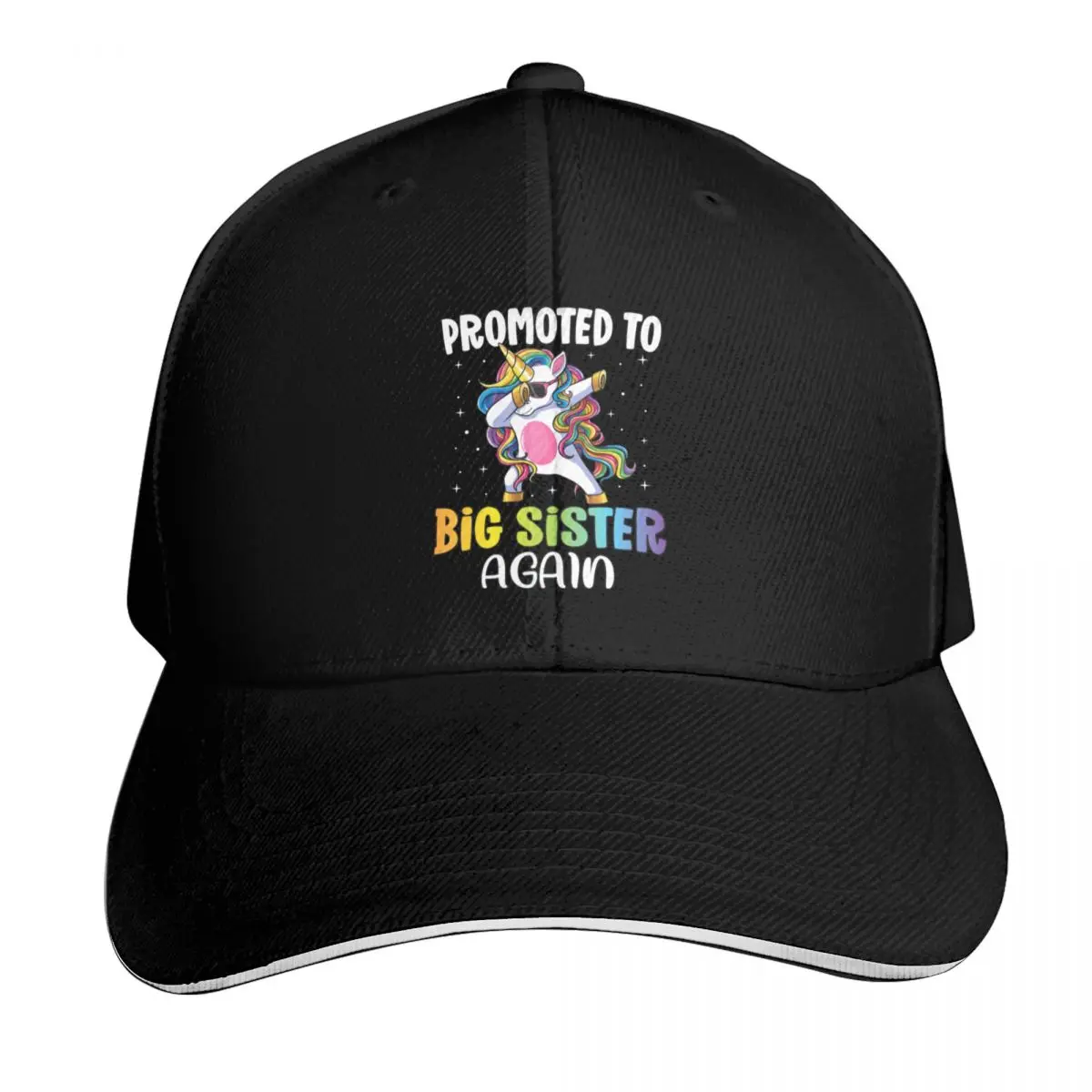 Promoted to Big Sister Again Dabbing Unicorn Older Sister Baseball Cap Men Women Casual Summer Sport Sun Cap