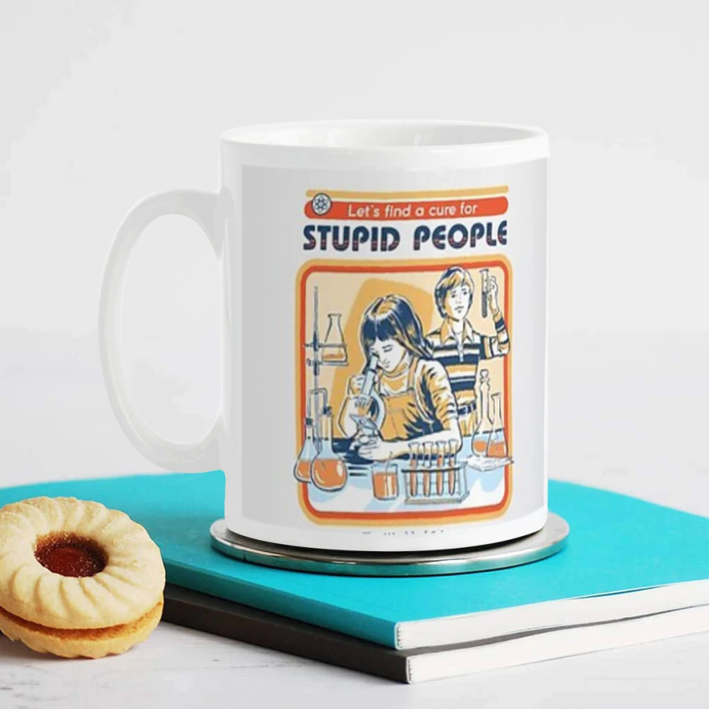 A Cure For Stupid People Ceramics Coffee Mugs Tea Cup Milk Cups Gifts Drinkware Coffeeware