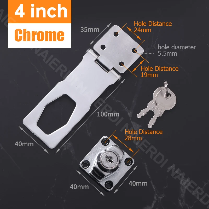 NAIERDI Zink-legierung Punch-freies Mit Schloss 2,5-4 zoll Schublade Schlösser Brief Box Locker Schrank Sperren Office sicherheit Kombination Schloss