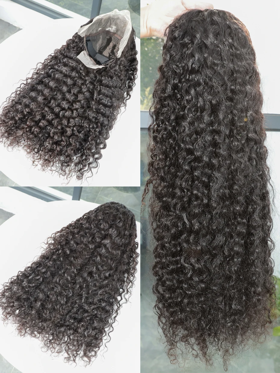 

100% натуральные человеческие волосы, парик с водной волной, 13x4, с прозрачной кружевной основой, из необработанных вьетнамских волос, 5x5, без клея, прозрачные кружевные парики, кудрявые, вьетнамские, 20, 22, 24 дюйма