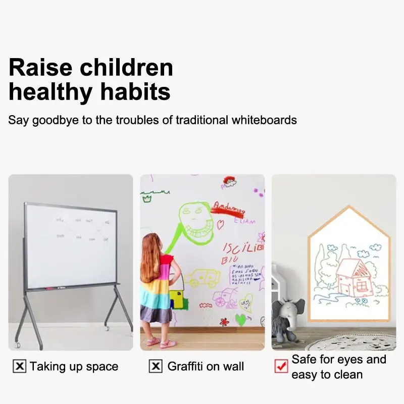 Latest New Electrostatic Whiteboard Sticker Reusable PP Teaching Graffiti Drawing Board Removable Household Erasable Whiteboard