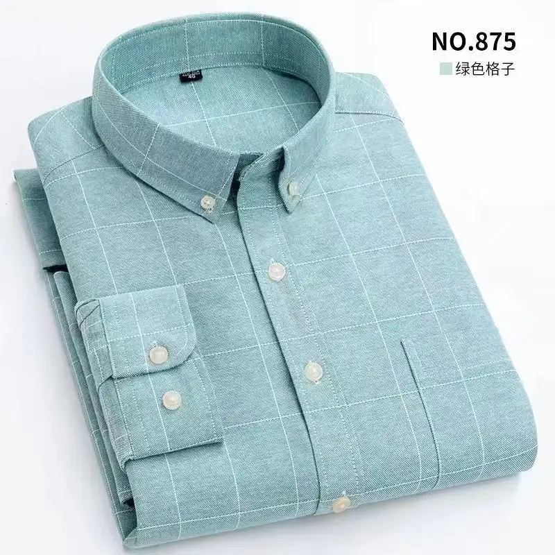 

New Young Men Designer Clothes Cotton Oxford Men Blouses Fashion Loose Men's Long-sleeved Shirt Men Clothing Streetwear