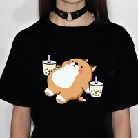 Cute Dinosaur Bubble Tea Plus Size T-Shirt Women Designer Anime Streetwear T-shirts Female Oversized Harajuku Funny Clothing