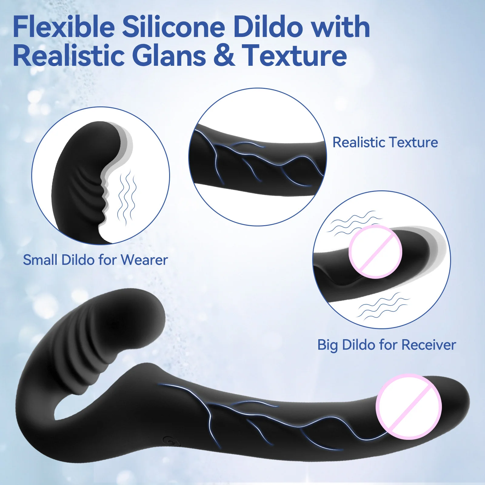 GAIWU 6 Inch & 4 Inch Strap On Double Sided Dildo 10 Strong Vibrating Anal Clitoral G Spot Vibrator Pegging & Lesbian Sex Toys