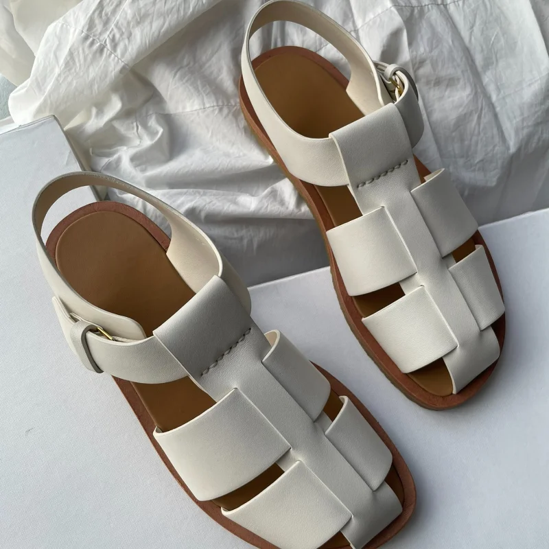 Summer Shoes The Most High-end Type Roman Sandals Imported Hybrid Sheepskin Sandals for Women