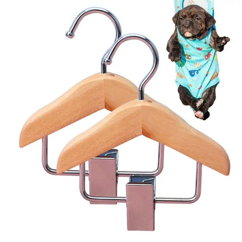 

Mini Hangers For Pet Clothes Dog Coat Hanger With Metal Clip Pet Cat Dog Wooden Wardrobe Clothes Rack Hanger Storage Accessories