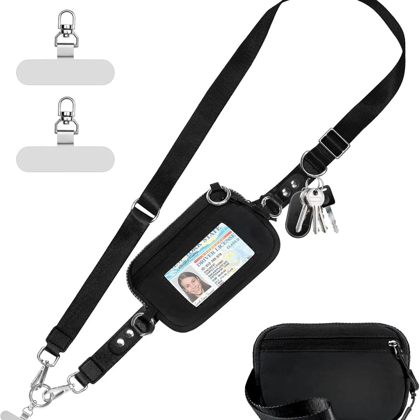 Mobile Phone Lanyard Crossbody Bag Id Card Mobile Phone Storage Bag Id Card Holder Detachable Storage Bag
