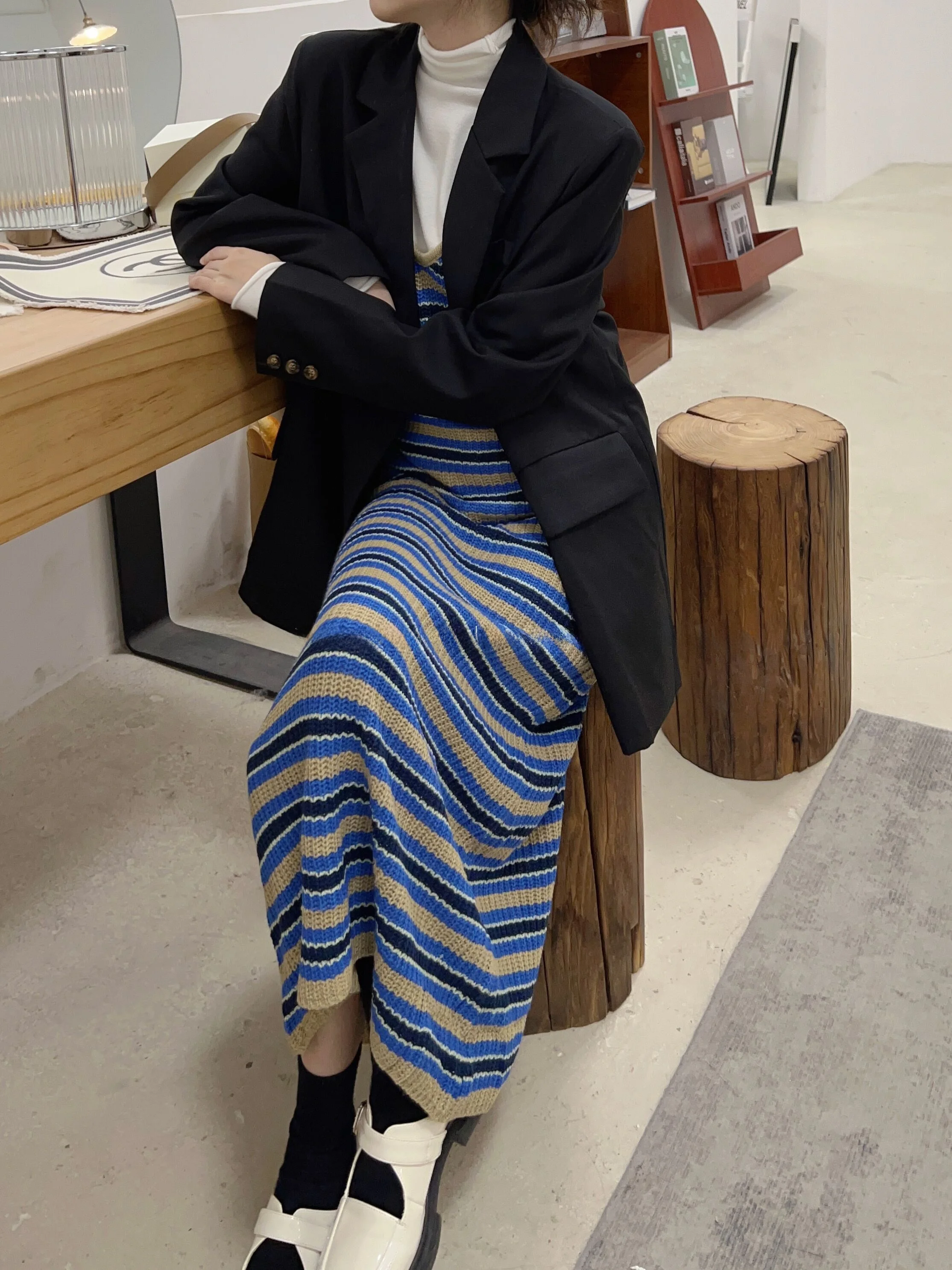 

Повседневный свободный женский костюм-жакет для офиса, осенне-зимняя верхняя одежда, оригинальный дизайн, полиэстер