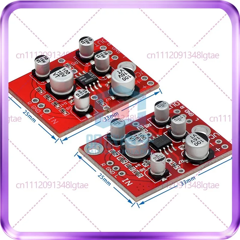 10pcs AD828/TDA1308 op amp front amplifier board, audio amplifier module, single power supply 5V-15V